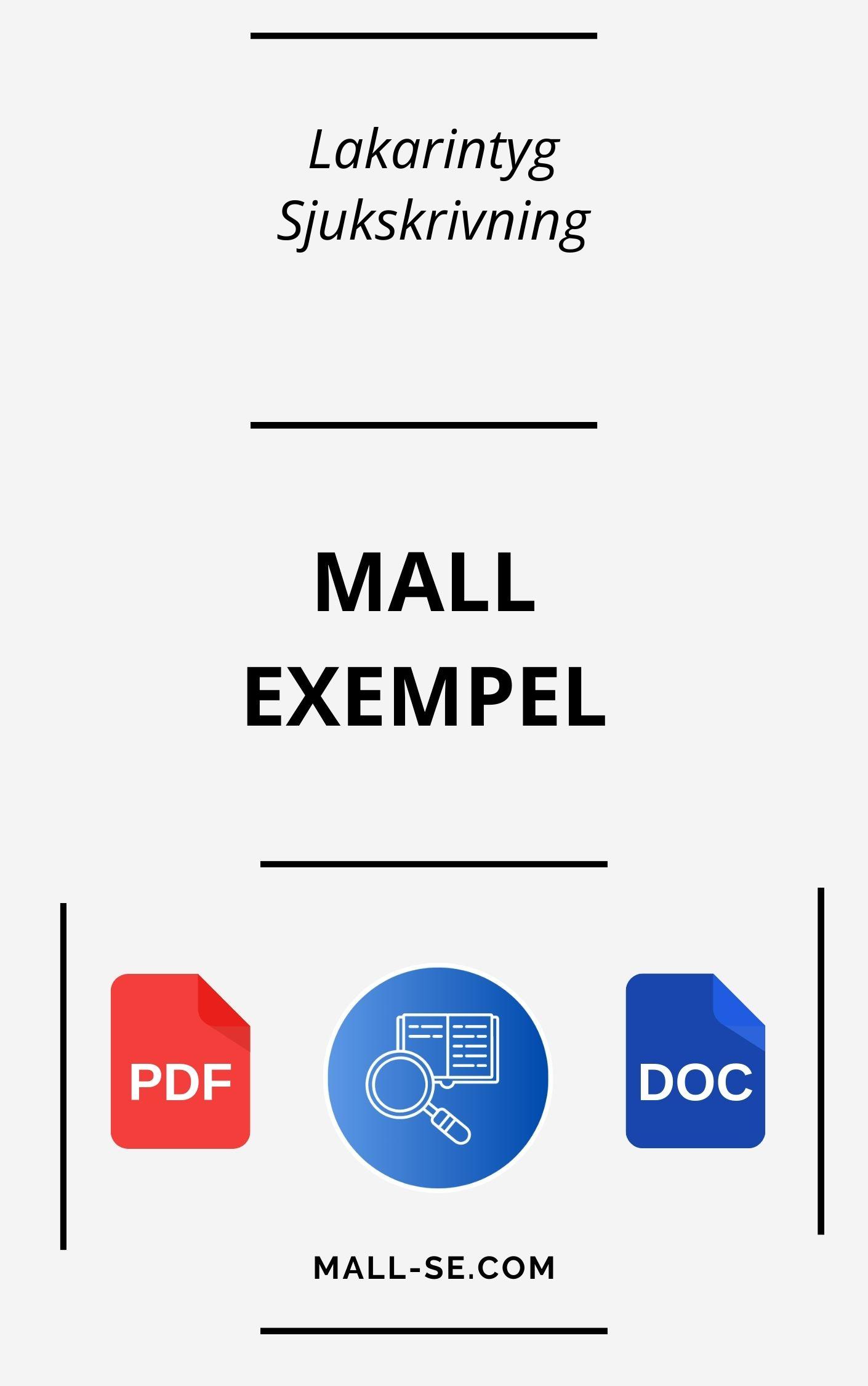 Läkarintyg Sjukskrivning Mall Exempel